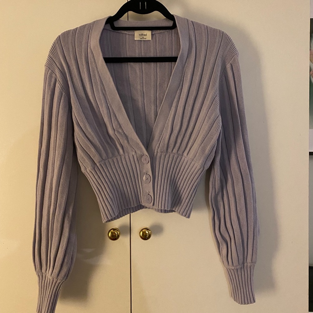 Aritzia Wilfred Plunge Front Cardigan